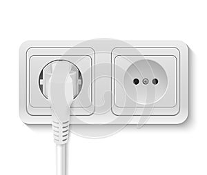 Vector power socket with cable plugged