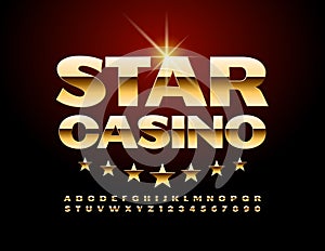 Vector premium logo Star Casino. Golden Alphabet set