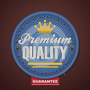 Vector premium quality fabric badge photo