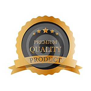 vector premium quality product golden label design