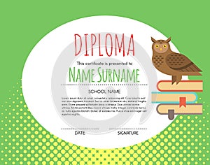 Vector Preschool Elementary Kids Diploma certificate background