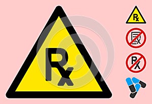 Vector Prescription Warning Triangle Sign Icon