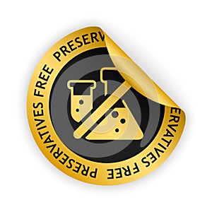 vector preservatives free gold bent sticker