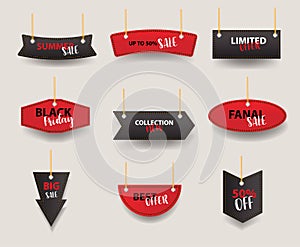 Vector price tags labels collection sale banners