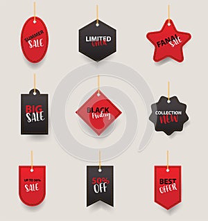 Vector price tags labels collection sale banners