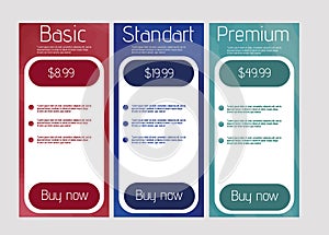 Vector Pricing table template