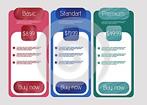 Vector Pricing table template