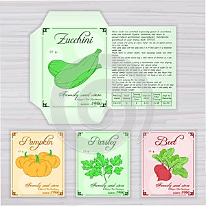 Vector printable template of seed packet with image