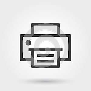 Vector, Printer, Print, Printing Line Icon with shadow
