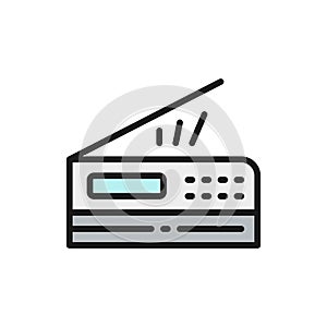 Vector printer, scanner, copier flat color icon.