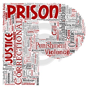 Vector prison, justice, crime letter font P red