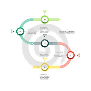 Vector process business infographic timeline template colorful design