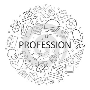 Vector Profession pattern with word. Profession background