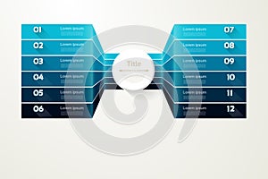 Vector progress background. Template for diagram, graph, presentation and chart. Business concept with 12 options, parts, steps