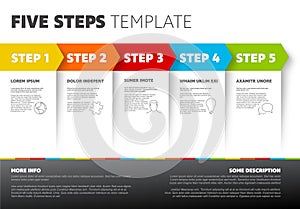 Vector progress five steps template