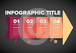 Vector progress four steps template