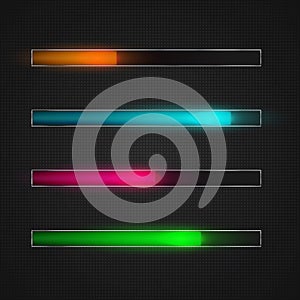 Vector progress loading bar. Illustration for ui design, for mobile apps