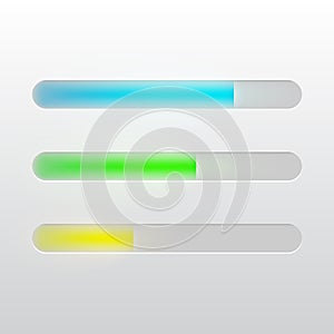 Vector progress loading bar. Illustration for ui design, for mobile apps