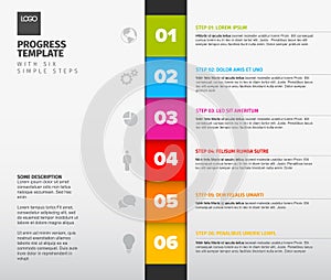 Vector progress six steps template