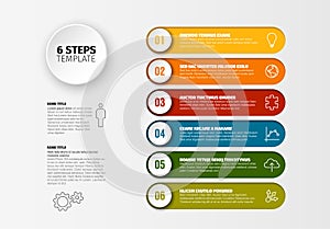 Vector progress six steps template