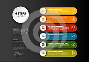 Vector progress six steps template