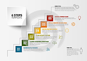 Vector progress six steps template