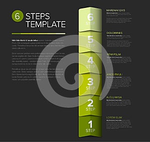 Vector progress six steps template