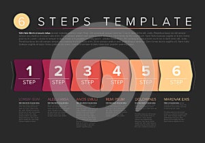 Vector progress six steps template