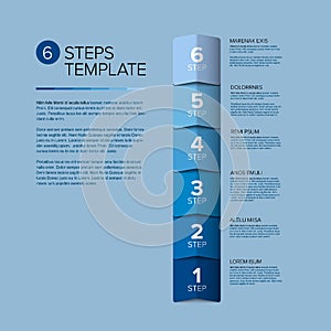 Vector progress six steps template