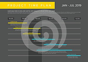 Vector project time plan gantt graph