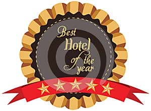 Vector promo label for best hotel of year award.