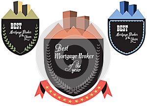 Vector promo label of best mortgage broker agent service award of the year