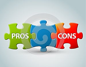 Vector pros and cons model illustration photo