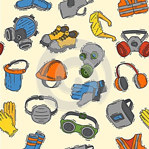 Vector protection clothing safety industry icons protective