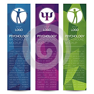 Vector Psychology Web banner design background or header Templates. Psi sign. Symbol and icon, icon. Profile Human