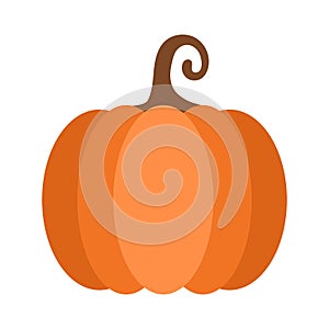 Vector pumpkin clip art, flat illustration