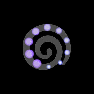 Vector Purple Blue Loader Icon, Neon Light Bright Color, Circle Shape Glowing.