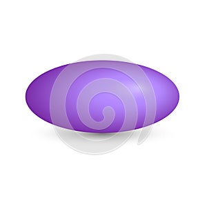 Vector purple ellipsoid with gradients and shadow for game, icon, package design, logo, mobile, ui, web, education. 3d