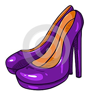 Vector Purple Women Highheels Shoes