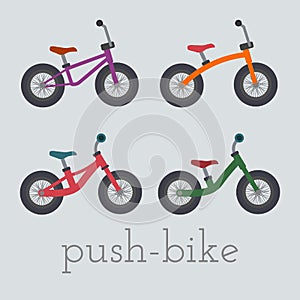 Vector push-bike set illustration.