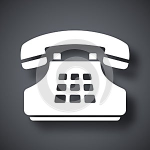 Vector push-button telephone icon