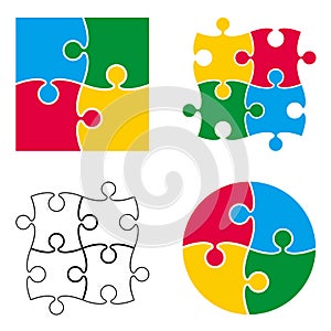 Vector puzzle pattern isolated on white