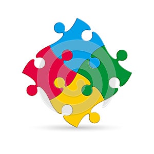 Vector puzzle pattern isolated on white