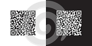 Vector QR Barcode Scanner Icon Symbols Black And White