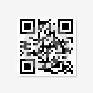 Vector QR code sample for smartphone scanning isolated on white background