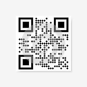 Vector QR code sample for smartphone scanning isolated on white background