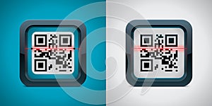 Vector QR code scanner icon