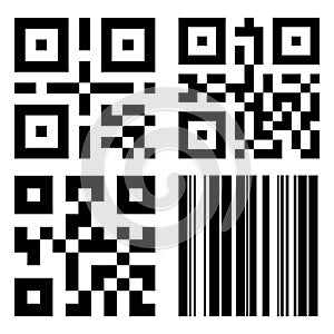 vector qr codes and bar code