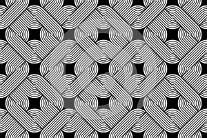 Vector quadratic chain seamless pattern of braided wires. photo