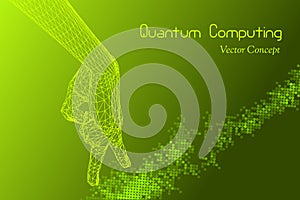 Vector Quantum Computing Concept - Hi-Tech Digital Design - Emblem of AI,